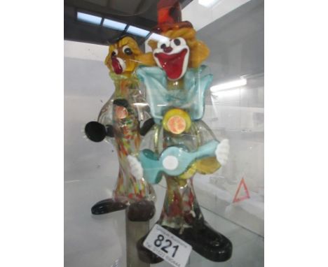 Two Murano glass clowns