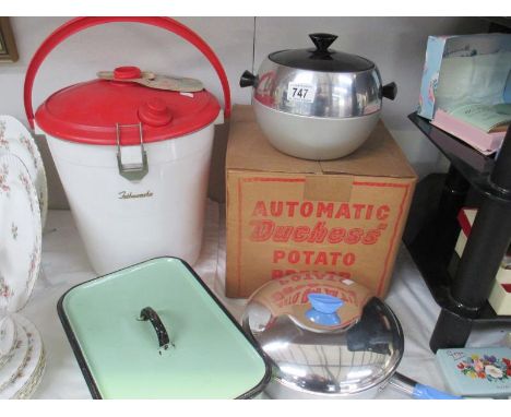 A fabulous lot of vintage kitchenalia including and Automatic Duchess potato peeler in original box; a Fethawasha with origin