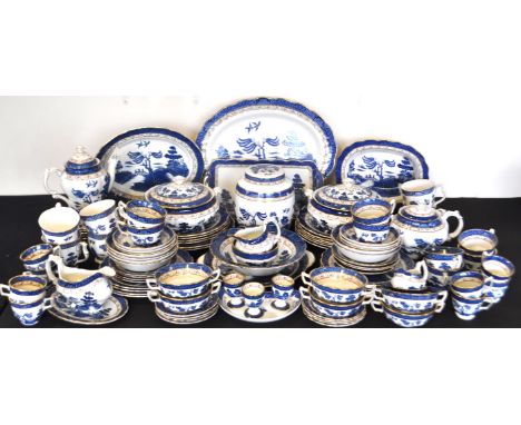 Royal Doulton Booths - A large collection of china dinner / tableware / tea service in Real Old Willow pattern having white g