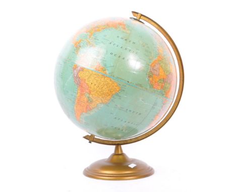 George F. Cram Company Imperial Globe -&nbsp; A vintage 20th Century American imperial desktop globe upon a circular stepped 