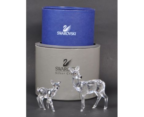 Swarovski - Two Swarovski crystal animal figure ornaments. The collection consisting of two deer figures, one being a doe ( 2