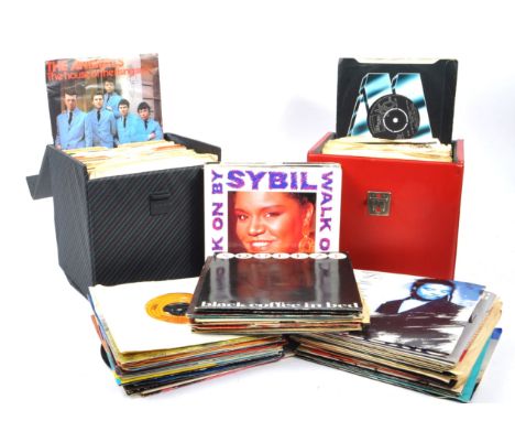 A large collection of 60s to 80s 45's RPM vinyl records to include The Smiths, Aretha Franklin &amp; George Michael, Madonna 