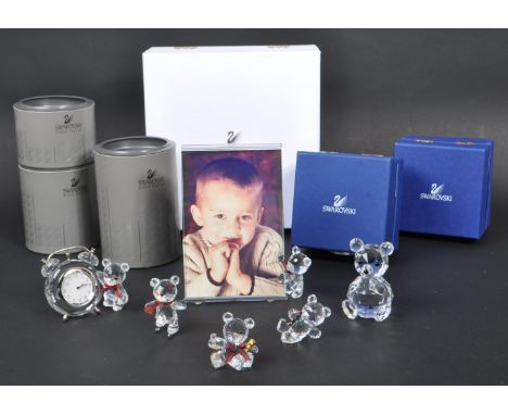 Swarovski - A collection of boxed Swarovski crystal teddy bear figures. The collection to include three Swarovski Silver Crys