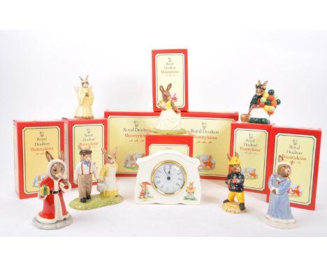 Royal Doulton - Bunnykins - Collection of porcelain china bunny figures / statues. Including Angel Bunnykins 02773, Old Ballo
