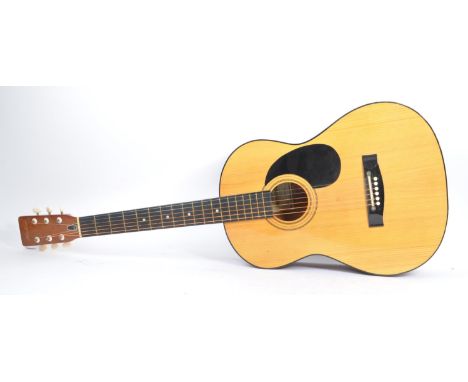 Hohner - An acoustic Hohner guitar model no. MW - 300 with black scratch plate. Measuring approximately 99cm x 37.5cm.