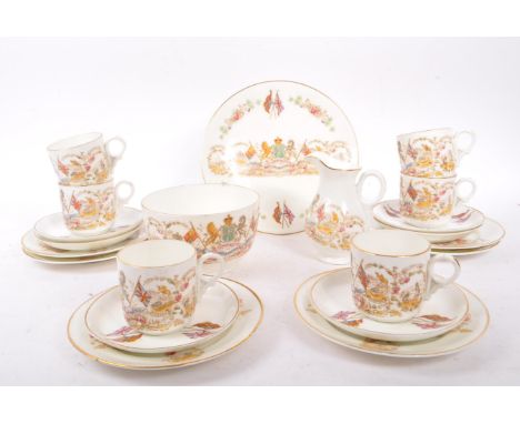 A collection of early 20th Century bone china to commemorate the coronation of Edward VII King and Emperor on June 26th 1902.