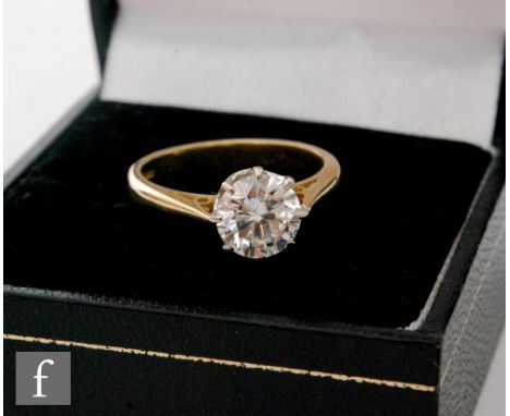 An 18ct hallmarked diamond solitaire ring, brilliant cut claw set stone, weight approximately 1.33ct, colour I/J, clarity I1,