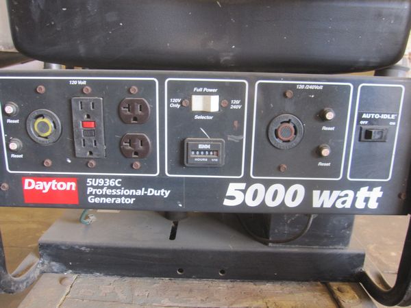 Dayton Model 5u936c Professional-duty Generator , Serial Number 