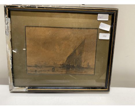 A Victorian signed charcoal sketch by George Sheffield dated 1880, 30x38cm 
