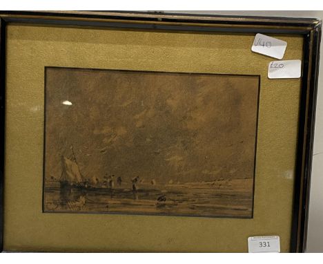 A Victorian signed charcoal sketch by George Sheffield dated 1889, 30x38cm 