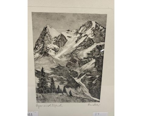 A framed Austrian  First State lithograph by Hans Richter with gallery label to reverse 26x32cm 