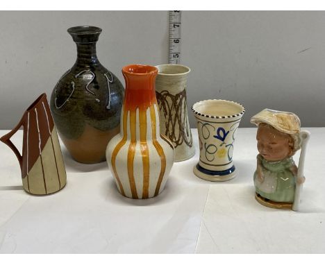 A small selection of art pottery including Poole, Ceramique de Bruxelles etc