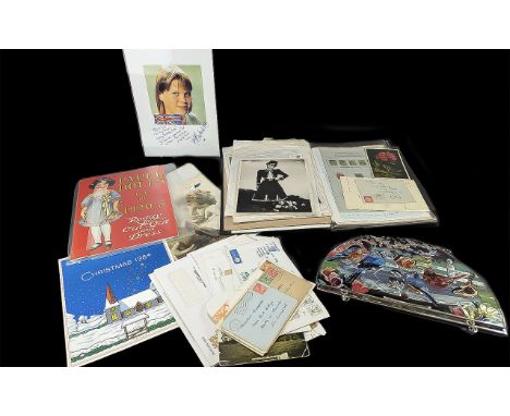 Box of Ephemera, to include old stamped envelopes, early 20th century stamps, First Day Covers in a folder, plus a few photog