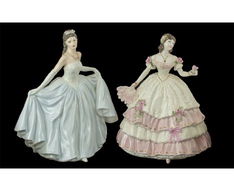 A Fine Pair of Coalport Ltd and Numbered Edition Hand Painted Porcelain Figures. Comprises 1/ Heirloom Figure of The Year 199