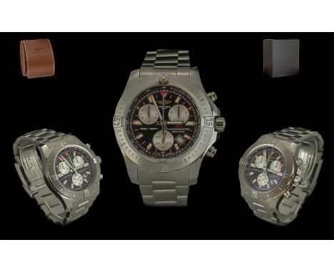 Breitling Colt Gents Stainless Steel Chronograph - Chronometer Wrist Watch. Features Multi-Dials, Black Dial, Water Resistant