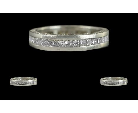 Platinum - Excellent Quality Diamond Set Full Eternity Ring, Marked 950 - Platinum to Interior of Shank. Set with Approx 36 S