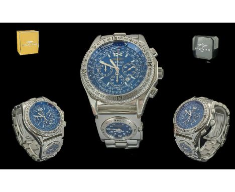 Breitling 1884 Professional Gents Chronograph Chronometer Automatic Stainless Steel With Co-Pilot Wrist Watch, case no.A42362