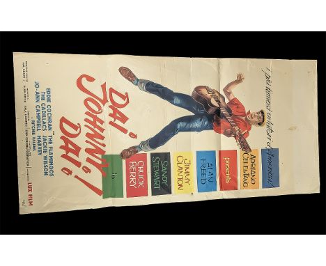Eddie Cochran, Ritchie Valens etc, Original Film Poster ' Go Johnny Go ' Size 27 x 13 Inches.