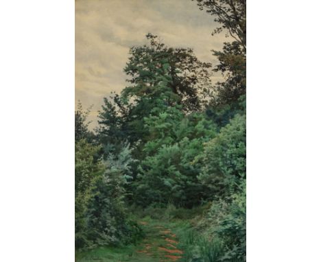 FERDINAND M. DE DARTEIN (1838-1912) 'Verrieres', signed, inscribed with title and dated 'Juillet 1878', watercolour, 45.5 x 3