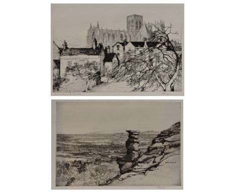 MARGARET M. RUDGE (Exh. 1913-1929) A collection of etchings to include "Hare", "A Legend" (St George and the Dragon); "York M