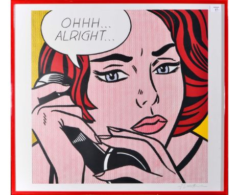 AFTER ROY LICHTENSTEIN 'OHHH....Alright.....', print in colours, 62 x 72cm; and one further - 'Look Mickey I've Hooked a Big 
