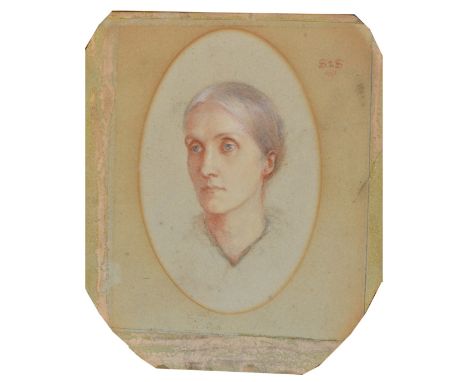 PRE RAPHAELITE SCHOOL: Head and shoulders portrait of Julia Prinsep Stephen (nee Jackson, formerly Mrs Duckworth) (1846-1895)