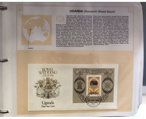 Great Britain - Royalty Collection 1986 Royal Wedding in an album with u/m mint, First Day Covers and used on Bureau Maxim Ca