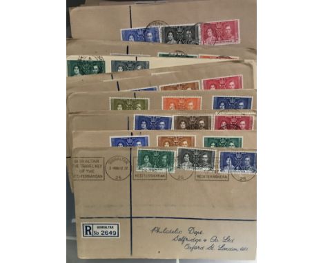 Commonwealth - Selfridge's Philatelic Department range of 1037 Coronation sets on First Day Covers (Registered) (50)