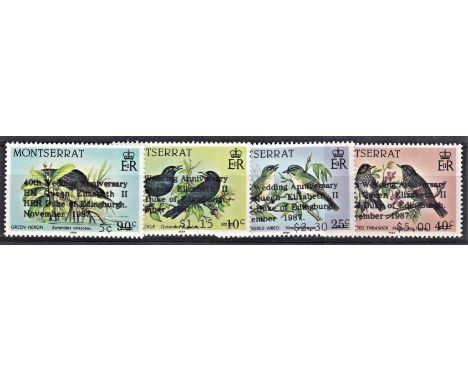 The Urch Harris Variety Service Montserrat ref number 001604 1987 Ruby Wedding set (4v) “Edinburgh” error, fine u/m