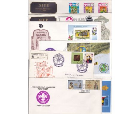 Scouting batch of ten First Day Covers mostly 1980's (10)