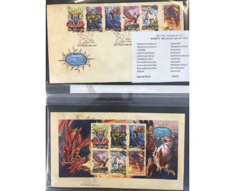 Australia 2011 - A very fine collection of unaddressed First Day Covers including: Min Sheets, Colonial Heritage, Antarctic e