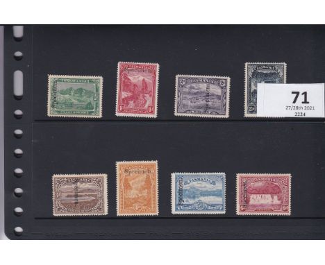 Australia (Tasmania) 1899-1900 Pictorial Issue Specimen Set Perf 14, SG229-236, light mounted mint set, fresh, light toning o