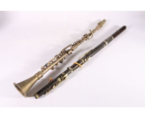 French white metal Class A clarinet by Jerome&nbsp;Thibouville-Lamy of London and Paris and another 