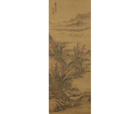 AFTER WANG JIAN (1598-1677) landscape with boats, cottages and figures describing scenes of the autumn season, signed Wang Ji
