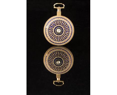A FINE GEORGE III CHINESE-MARKET GOLD, ENAMEL, PEARL AND DIAMOND-SET POCKET WATCH by William Anthony, London, no. 2072, the w