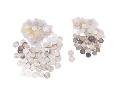 BRD - Konvolut mit Silber-Gedenkmünzen in DM. Insg. ca. 1 kg Silber fein, unterschiedlich erhalten, darunter 84 x 10 DM, div.