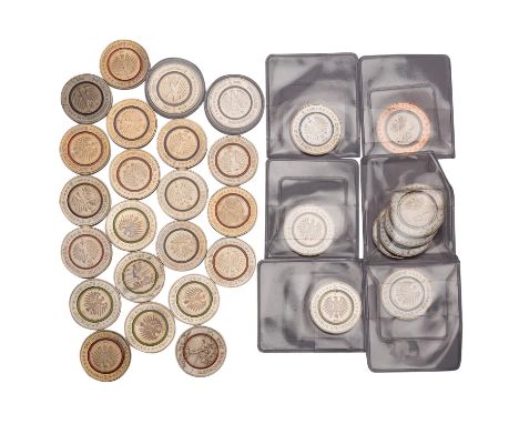 BRD - Sammlung von 26 x 5€ und 5 x 10€ mit Polymerring - 26 x 5 € mit den Jahrgängen 2017 bis 2020, 7 x "Gemäßigte Zone", 9 x