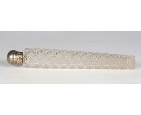 A Victorian silver gilt and cut glass scent bottle of elongated tapering form, London 1882, length 27cm.Buyer’s Premium 29.4%
