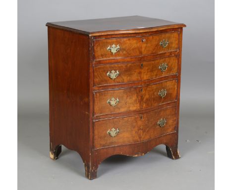 A 20th century George III style walnut chest of oak-lined drawers, height 75cm, width 62cm, depth 45cm.Buyer’s Premium 29.4% 