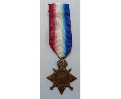 1914-15 star awarded to 20-17274 Private.W.YOUNG MANCH R' (20th Batallion Manchester Regiment 5th Manchester Pals)