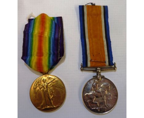 WWI pair comprising of British war medal and victory medal awarded to '70321 PTE.N.R.YATES L'POOL R'