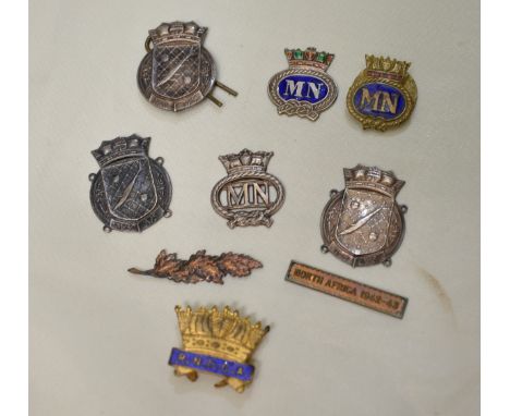 Selection of naval badges inc mine sweeping and clearance badges, military and navy enamel badges etc