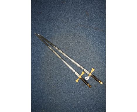 TWO MODERN WILKINSON SWORDS, blades depicting Welsh lady and daffodils (2)