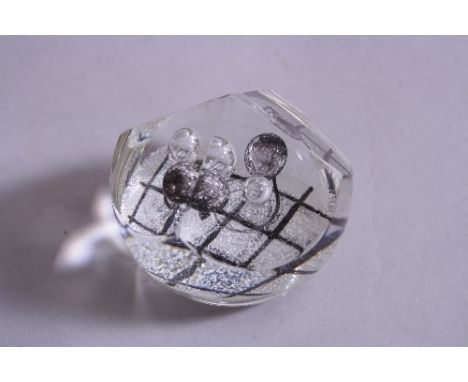 A BOXED LIMITED EDITION CAITHNESS PAPERWEIGHT, 'Checkers' 155/350