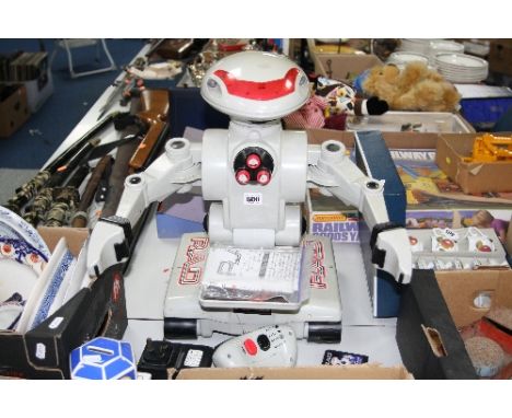 AN UNBOXED VIVID IMAGINATIONS R.A.D. BATTERY OPERATED REMOTE CONTROL ROBOT, not tested, but complete with remote control, cha