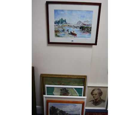 PRINTS, to include Limited Edition pencil signed R Robinson, Abersoch Harbour 3/50 etc (5)