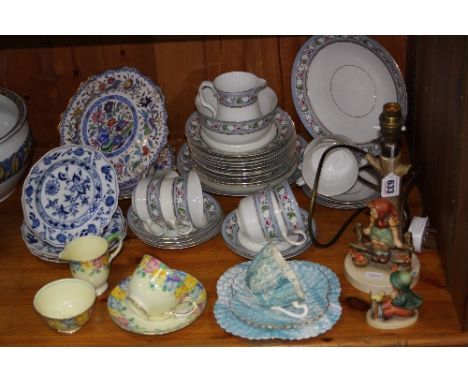 VARIOUS CERAMICS, to include teawares (Wileman), Hummel, 'Just Resting' lamp base HUM225 (a/f), 'Singing Lesson' HUM63 etc