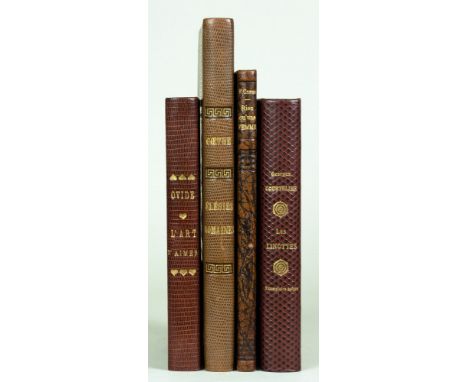 Einbände - Vier Lederbände der Werkstatt René Kieffer, Paris. Paris 1923-1950. Mit zahlreichen Originalgraphiken und Illustra