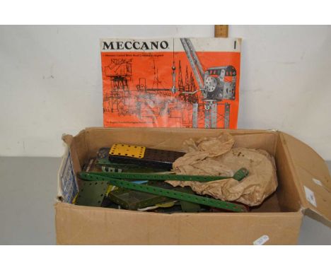 Small box containing a quantity of vintage Meccano