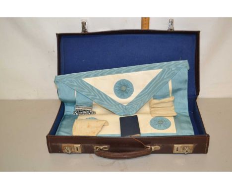 Cased Masonic sash together with various books and ephemera
